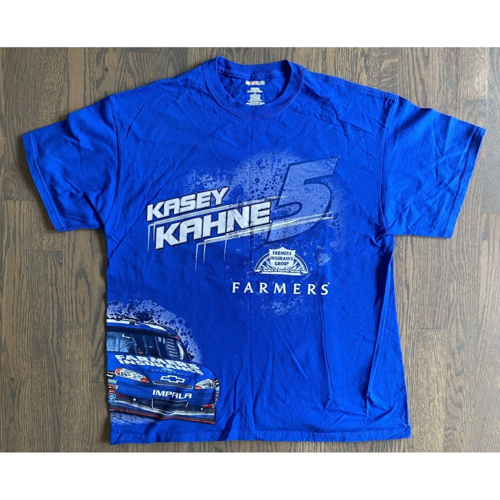 NASCAR Kasey Kahne #5 Farmers Graphic T-Shirt Men Size XL Vintage